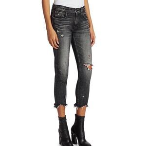 MOUSSY VINTAGE GLENDELE BLACK MIDRISE SKINNY STRAIGHT Size 24